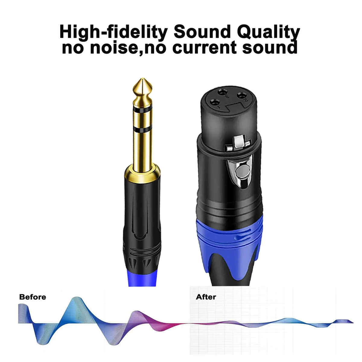 Seefeful 3-Pin XLR Female to Dual 6.35mm (1/4") TS Male Y Splitter Cable 0.3m (11.8") | Balanced Audio Transmission - view 3