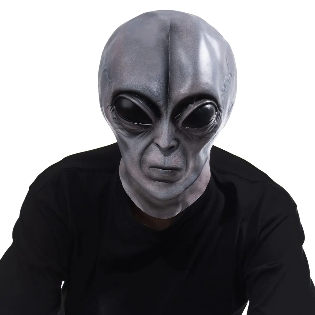 Vmonke Alien Face Mask | Realistic Extraterrestrial Prank Halloween Costume (12x2 inch) - view 4