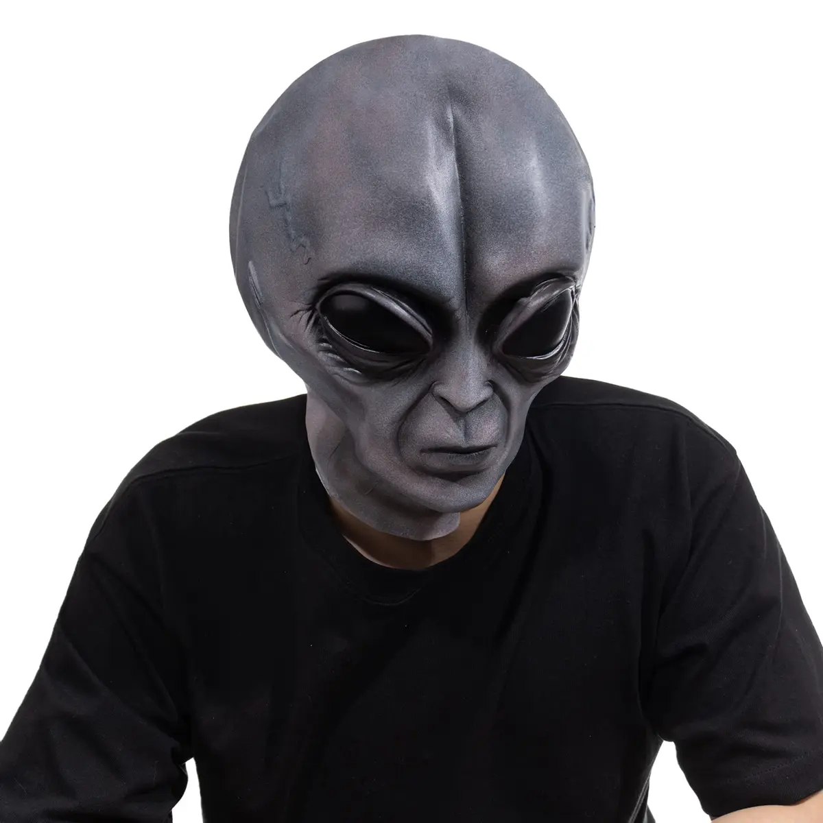 Vmonke Alien Face Mask | Realistic Extraterrestrial Prank Halloween Costume (12x2 inch) - view 5