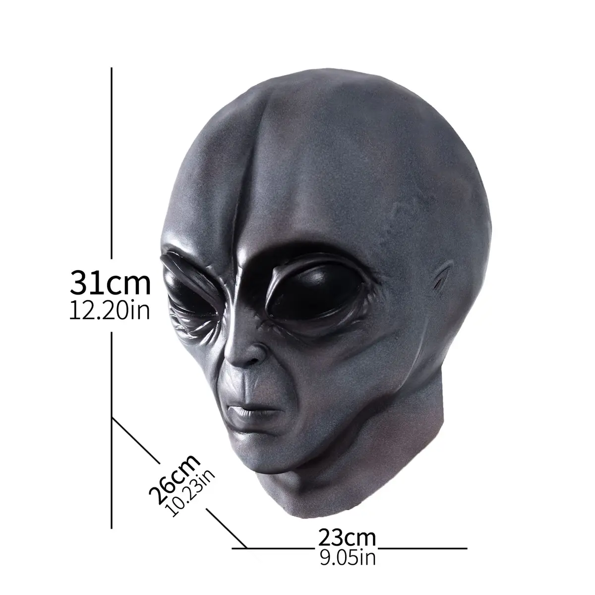 Vmonke Alien Face Mask | Realistic Extraterrestrial Prank Halloween Costume (12x2 inch) - view 6