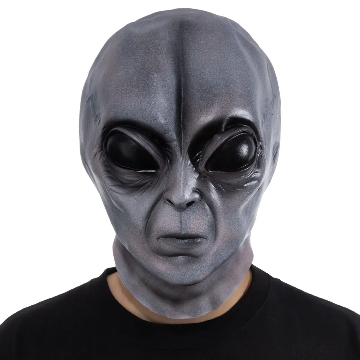 Vmonke Alien Face Mask | Realistic Extraterrestrial Prank Halloween Costume (12x2 inch) - main product image