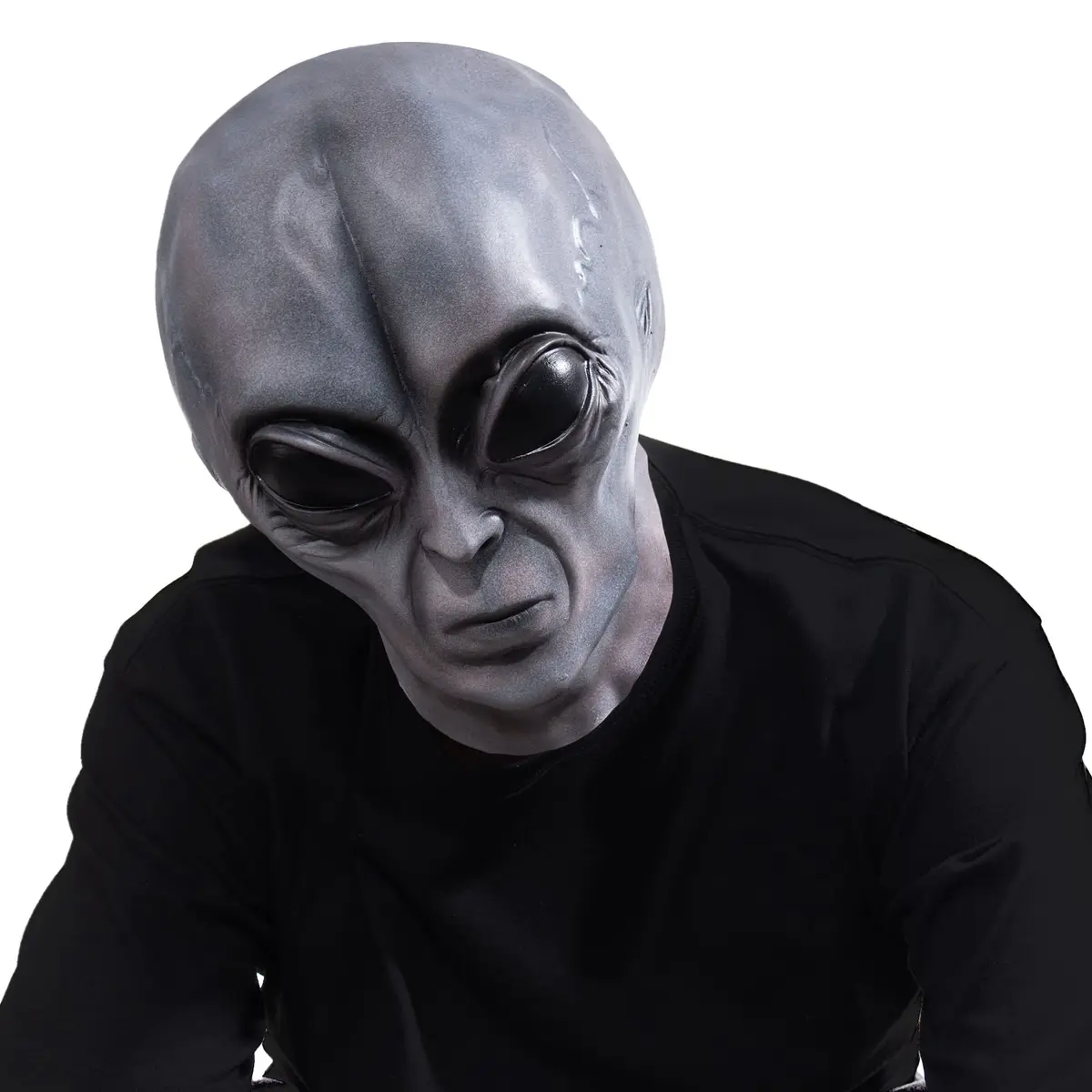 Vmonke Alien Face Mask | Realistic Extraterrestrial Prank Halloween Costume (12x2 inch) - view 3