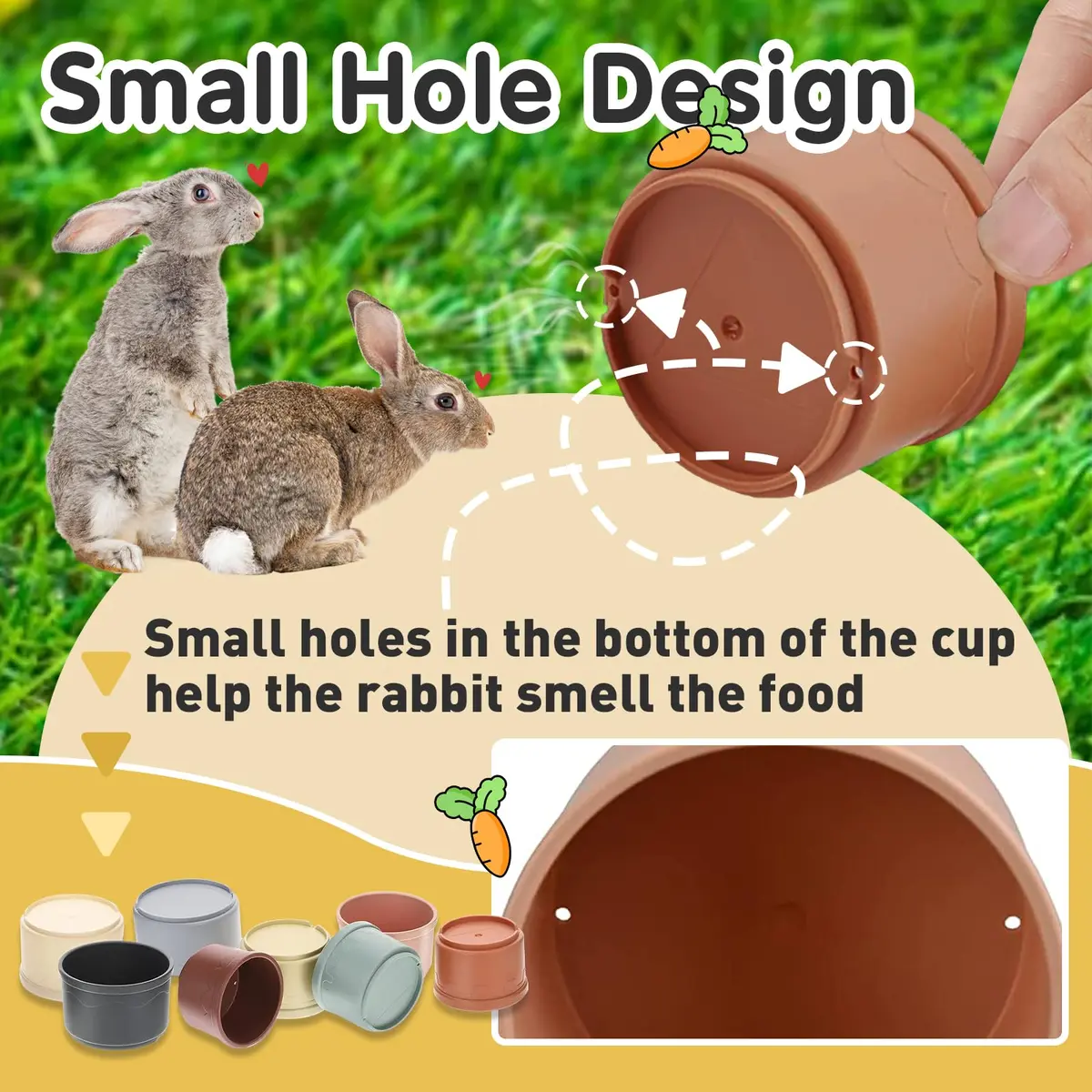 Iffitya 8 Pcs Stacking Cups for Rabbits | Colorful Bunny Toys for Small Animals, Nesting & Foraging - view 6
