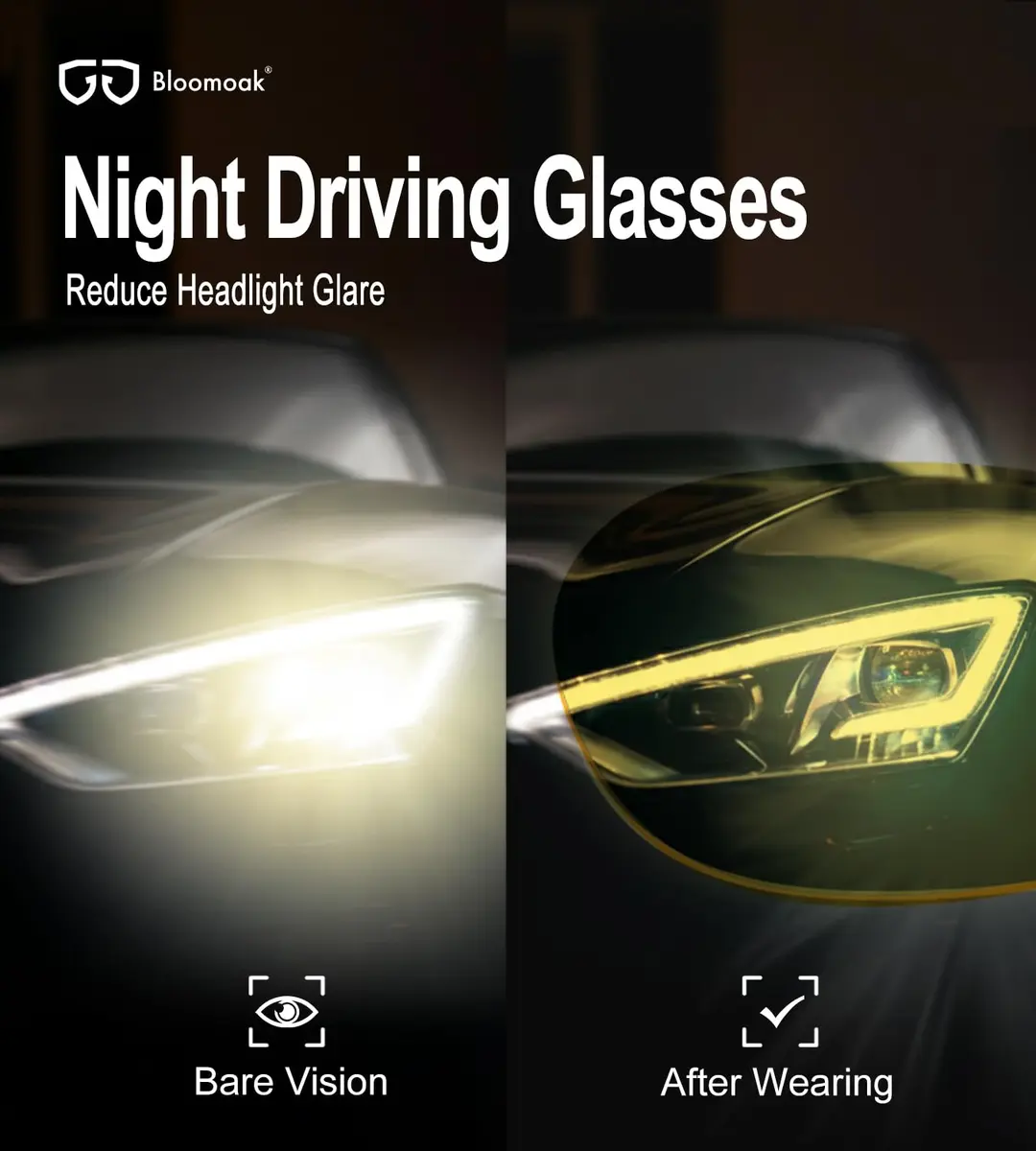 Bloomoak Blue Light Blocking Glasses - Yellow Lens - 58mm Lens Width, 145mm Arm Length | Filters 99% Blue-Green Light for Sleep & Gaming - view 3