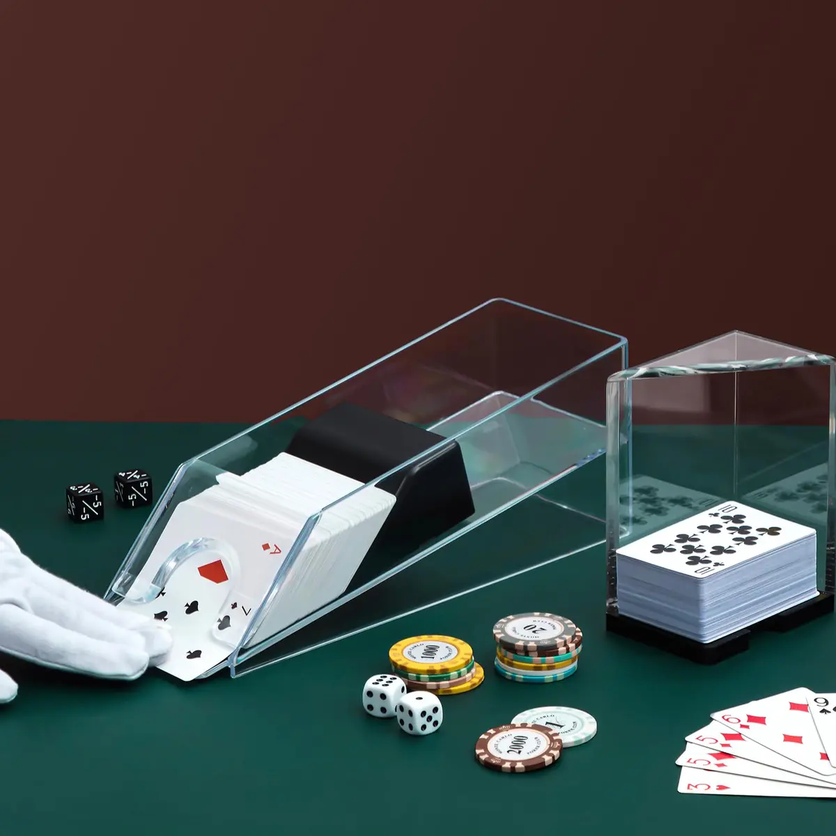 Honoson 6 Deck Blackjack Shoe and Discard Tray Set - Clear Acrylic | Casino Game Accessories - view 5