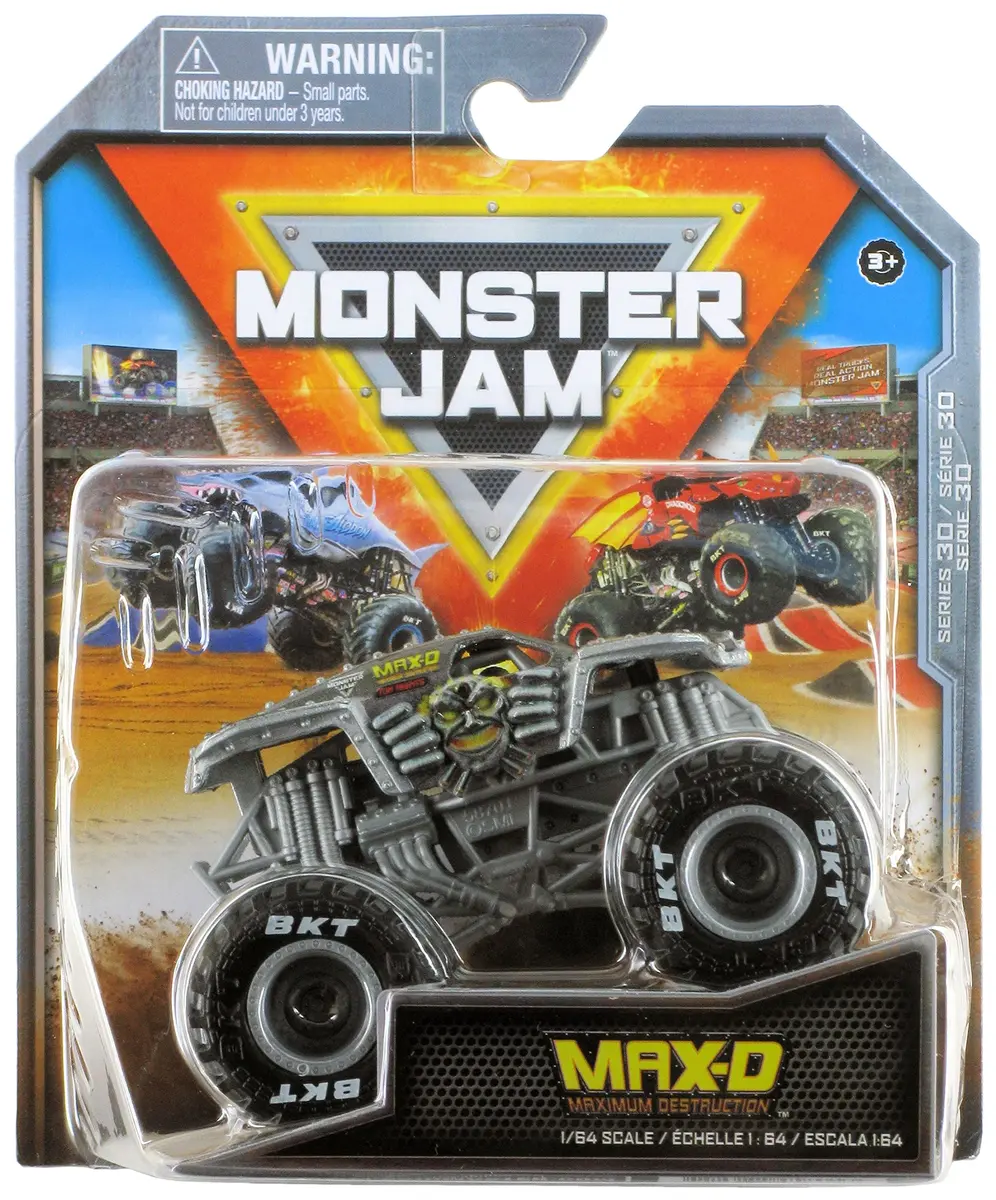 Monster Jam 2023 Spin Master 1:64 Diecast Truck Series 30 Max-D | Authentic Monster Jam Replica for Kids - main product image