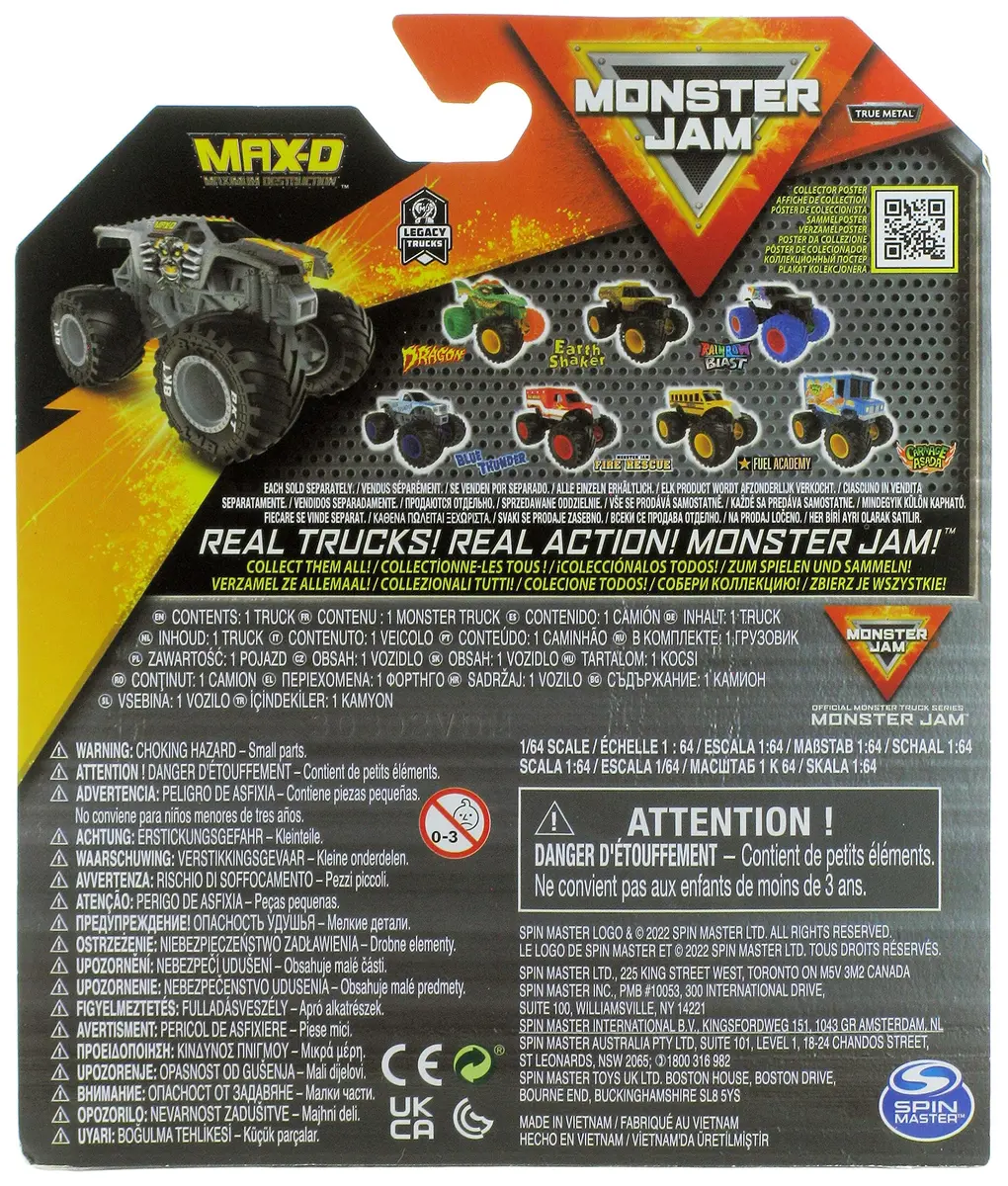 Monster Jam 2023 Spin Master 1:64 Diecast Truck Series 30 Max-D | Authentic Monster Jam Replica for Kids - view 2