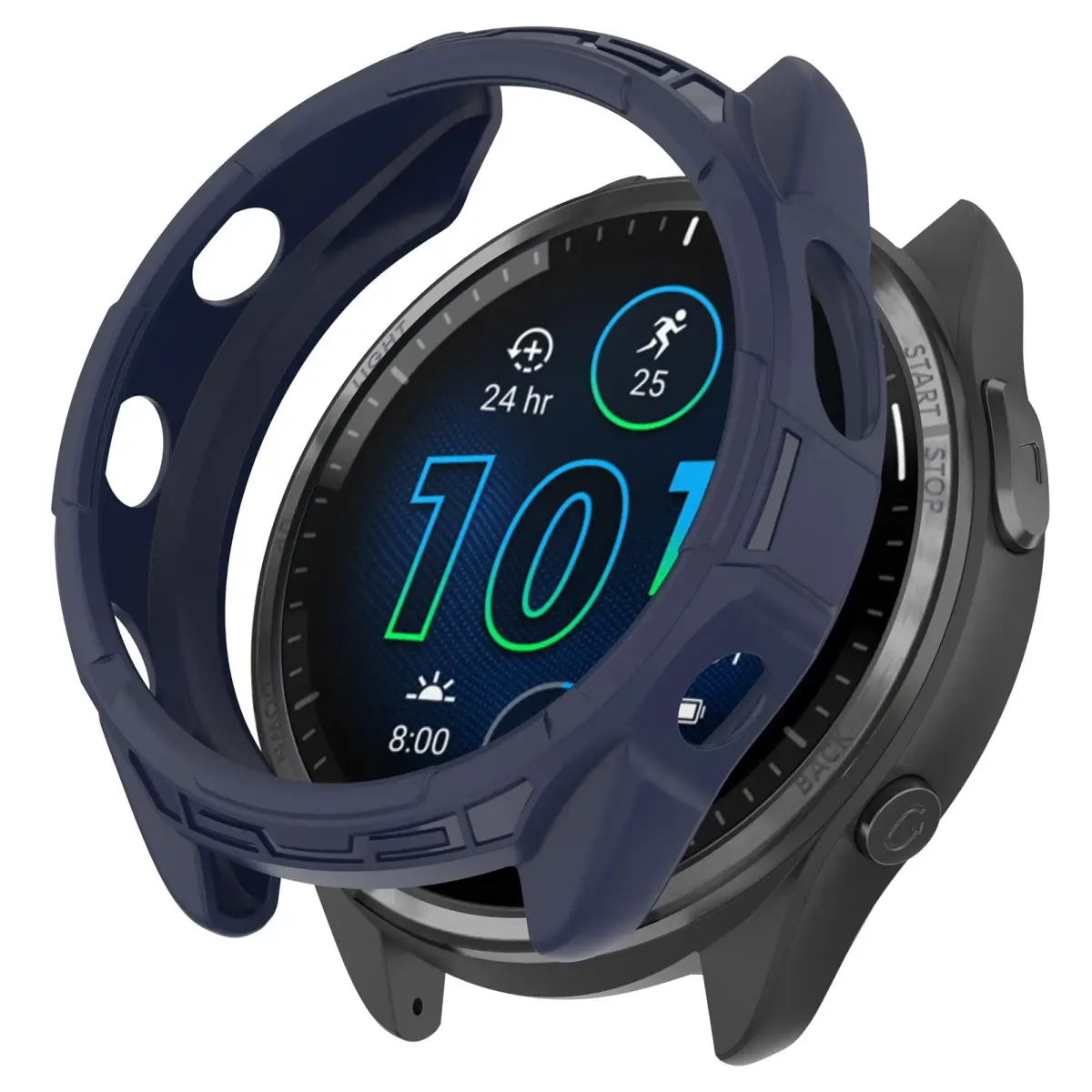 Chofit Black&Blue TPU Case for Garmin Forerunner 965 | Soft Anti-Scratch Bumper Frame Coverage - view 6