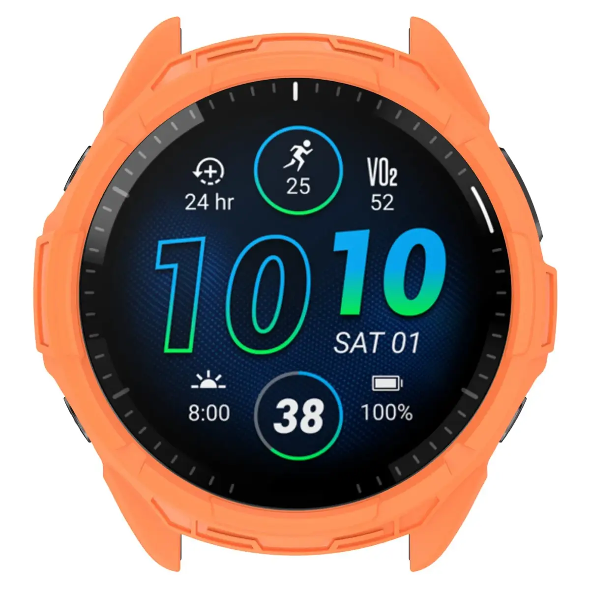 Chofit Soft TPU Case for Garmin Forerunner 965 | Black & Orange, Lightweight Protective Shell - view 4
