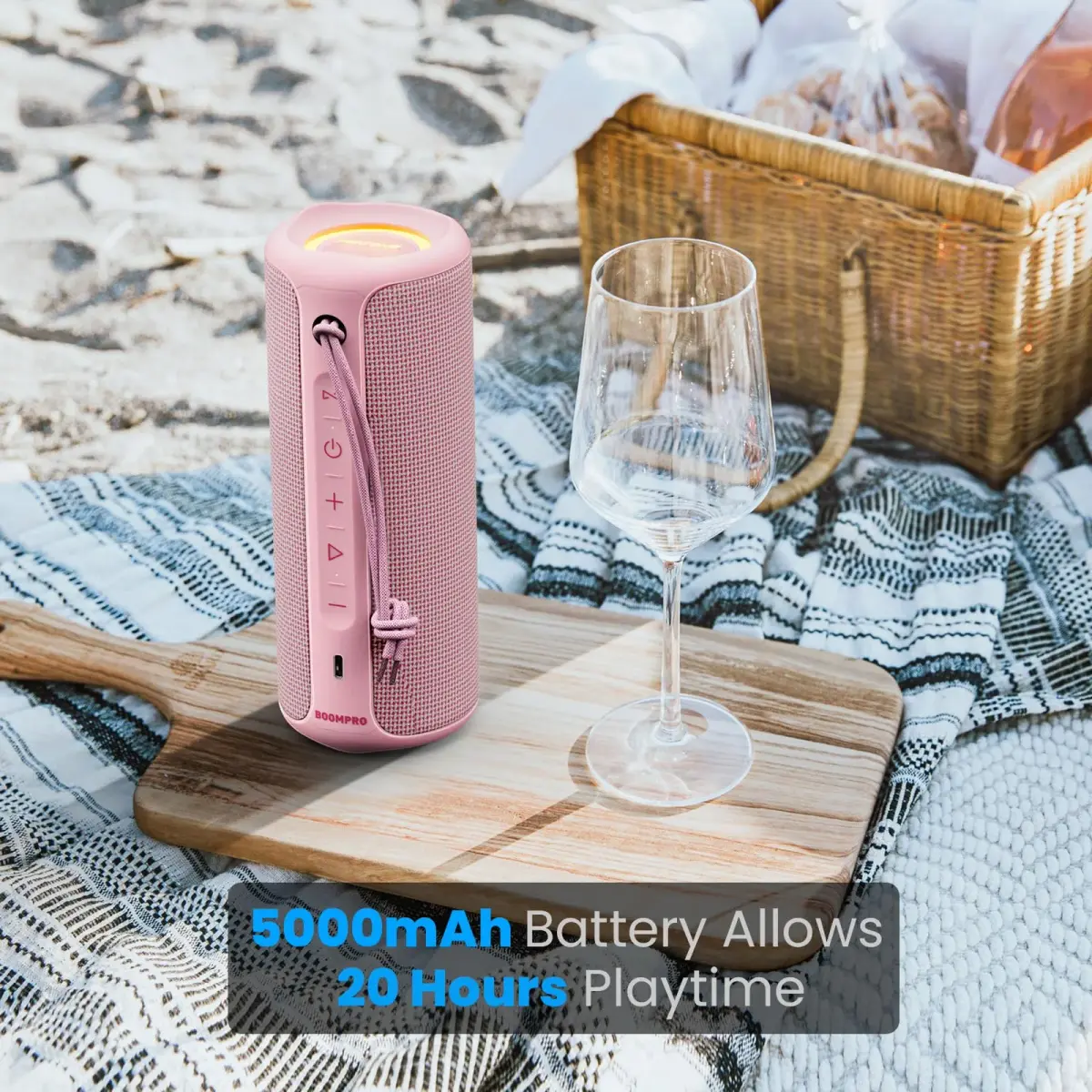 MIATONE BOOMPRO Portable Bluetooth Speaker 36W Stereo Sound, 7.4 inch (19 cm) - Pink - view 3