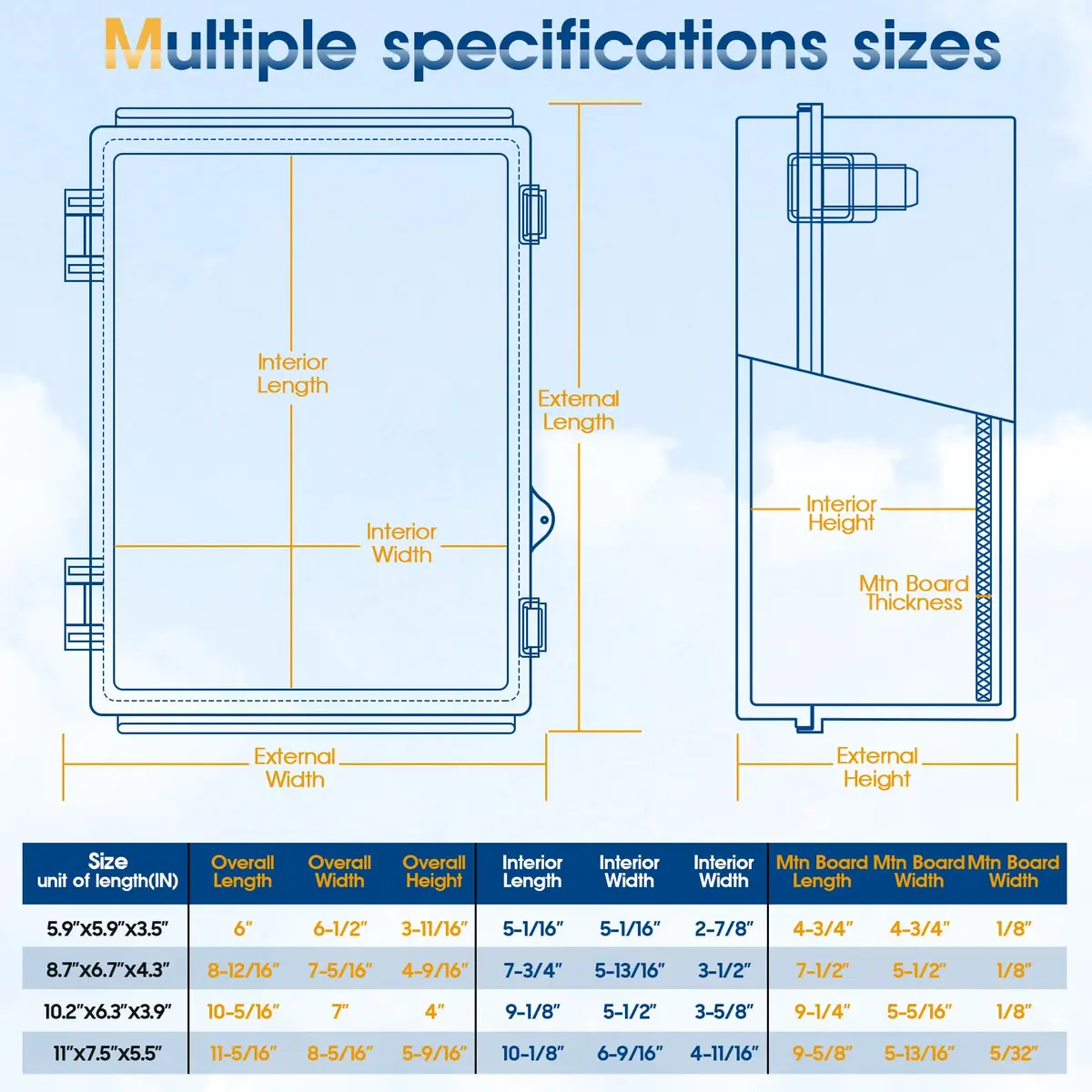 XINYIELE Waterproof Outdoor Project ABS Plastic Junction Box 8.7"X6.7"X4.5" | Weatherproof Dustproof Enclosure - view 5