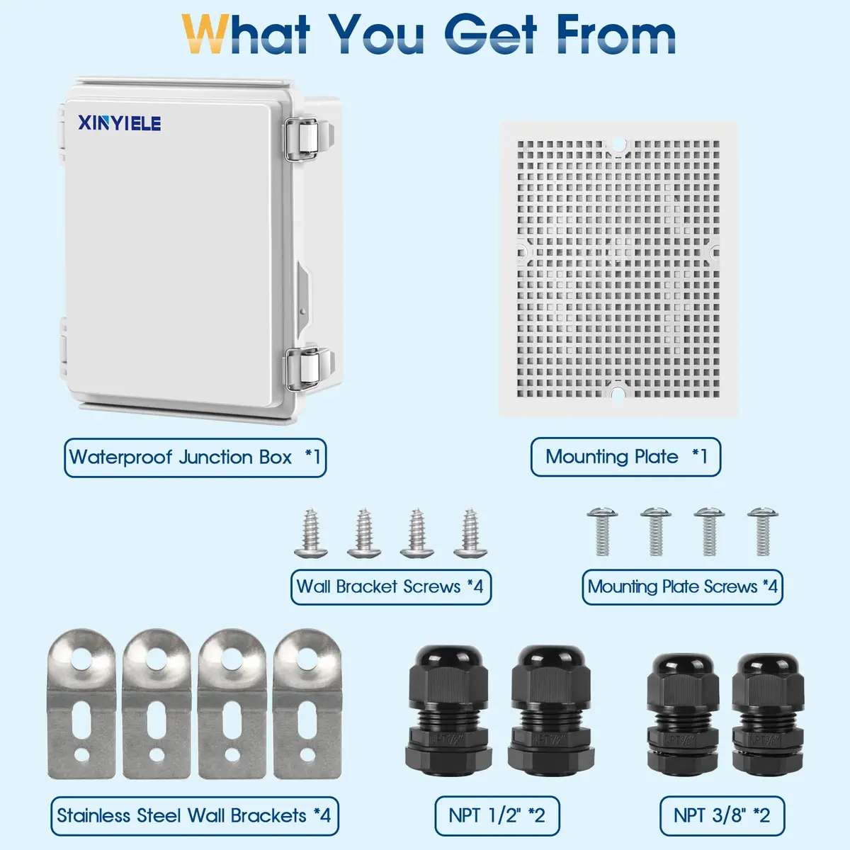 XINYIELE Waterproof Outdoor Project ABS Plastic Junction Box 8.7"X6.7"X4.5" | Weatherproof Dustproof Enclosure - view 7