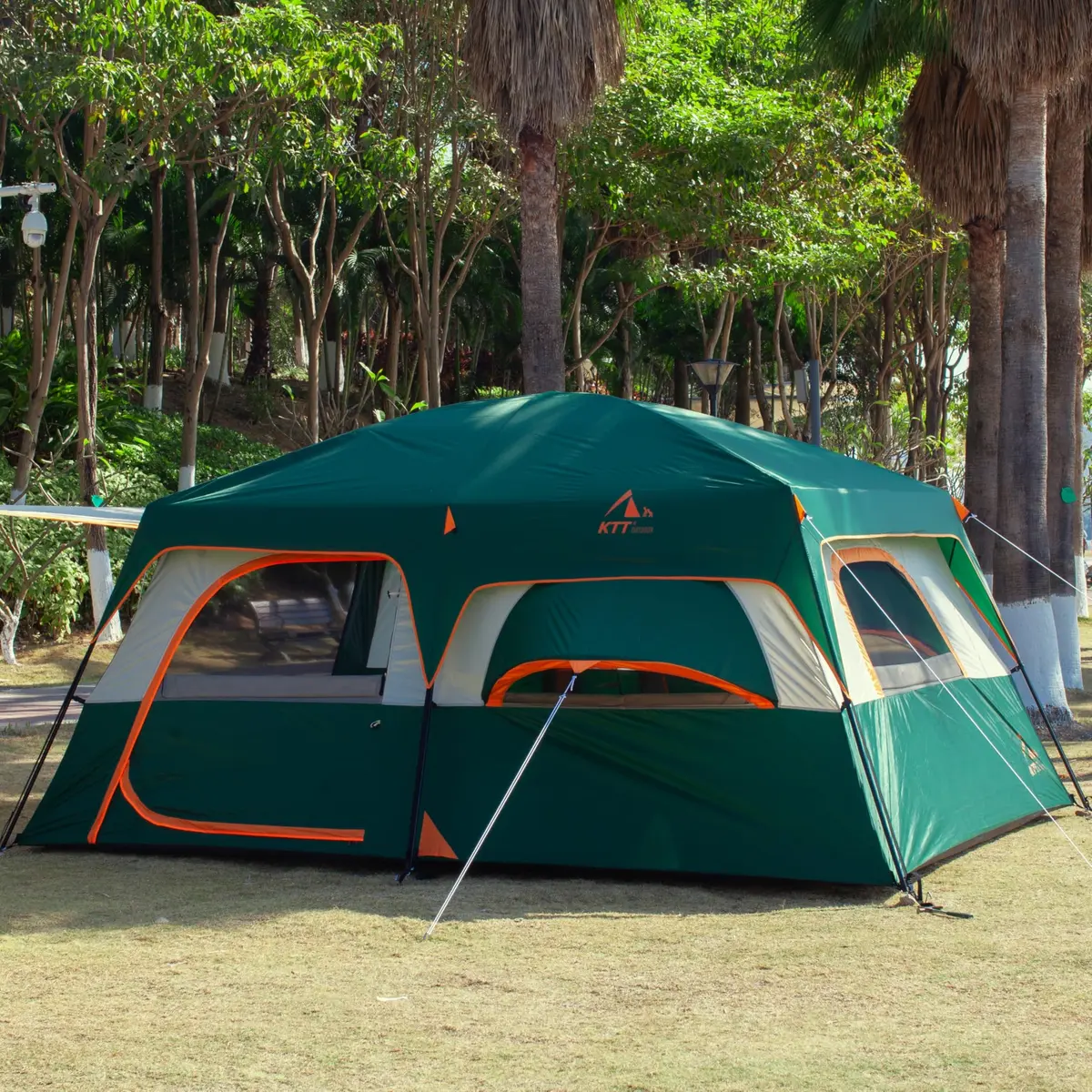 KTT Extra Large Tent 12 Person | Waterproof Cabin Design with 2 Bay Windows (14.1ft x 10ft x 6.58ft) - view 4