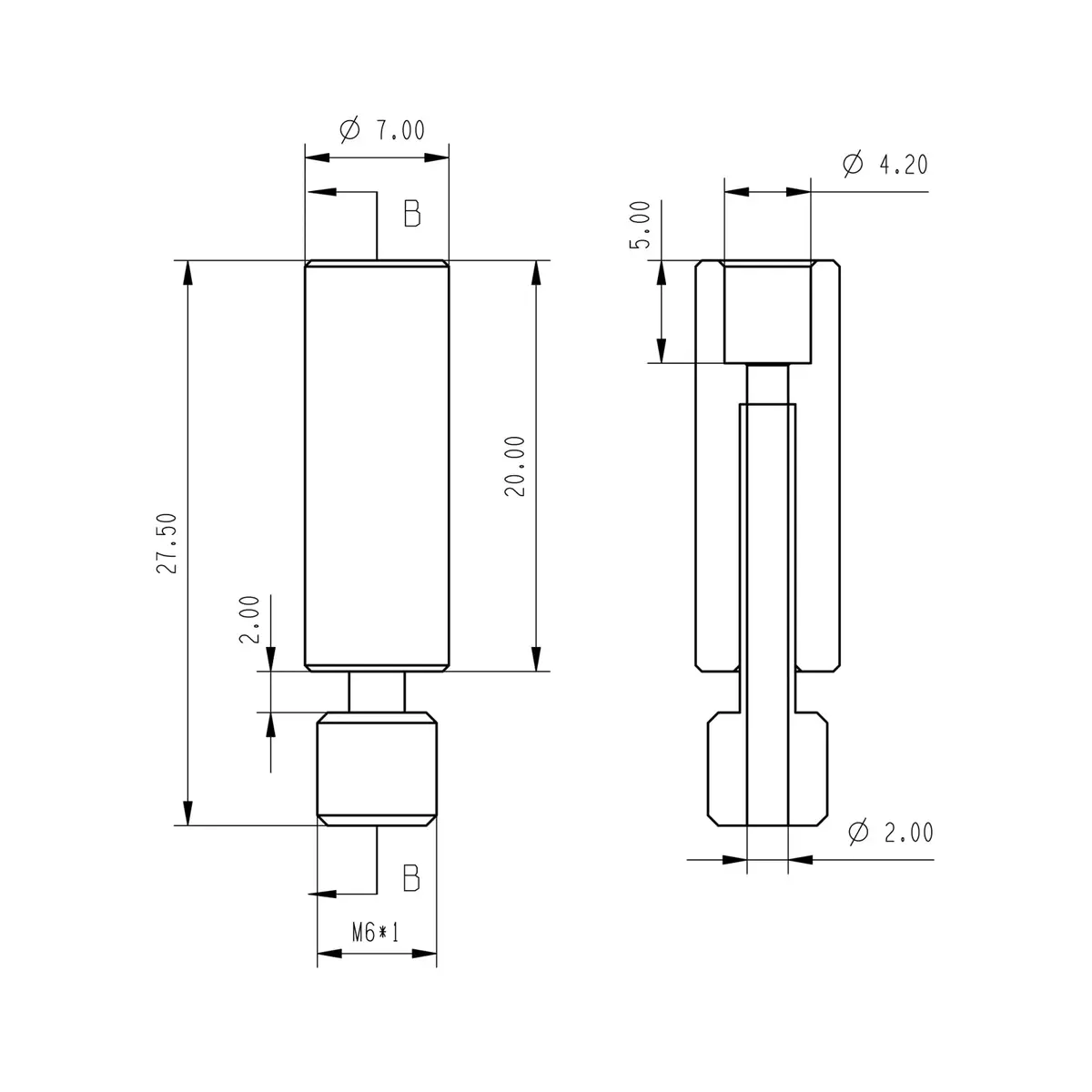 POLISI3D DLC Nano Coated Bimetal Heat Break for Ender 3 V2, 7mm x 27.5mm (0.27in x 1.08in) | Smooth Filament Feeding - view 6