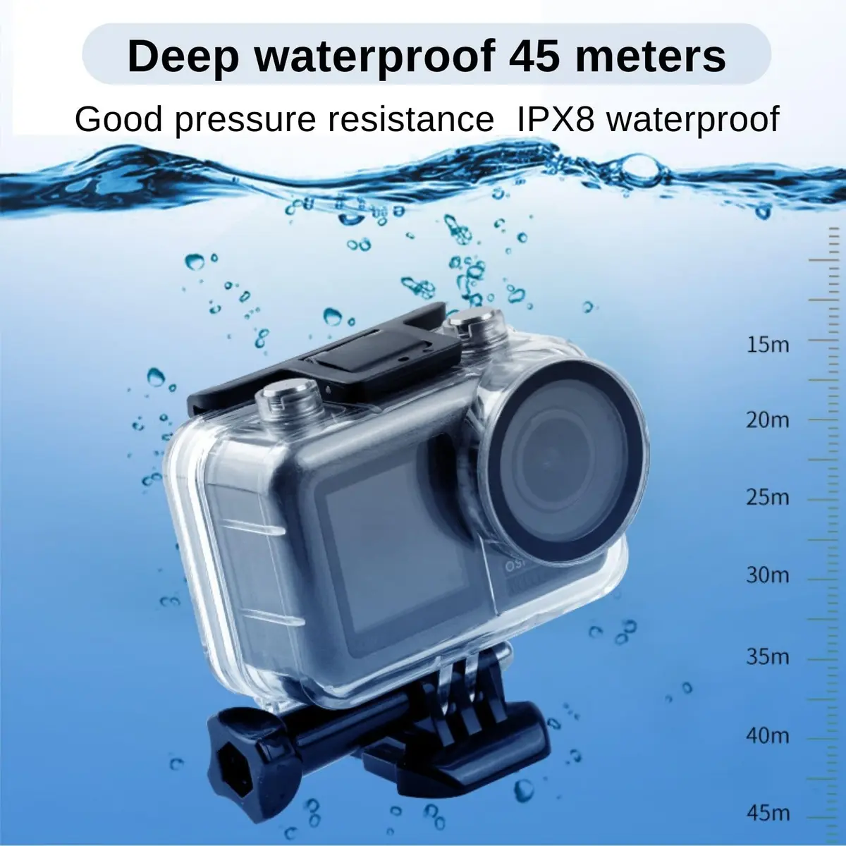 HoneTeek Waterproof Case for DJI Osmo Action 3/4/5 with Anti Fog Inserts | 50M Dive Rated, Crystal Clear Image Quality - view 4