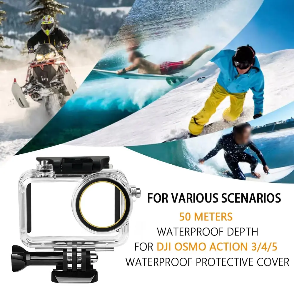 HoneTeek Waterproof Case for DJI Osmo Action 3/4/5 with Anti Fog Inserts | 50M Dive Rated, Crystal Clear Image Quality - view 6