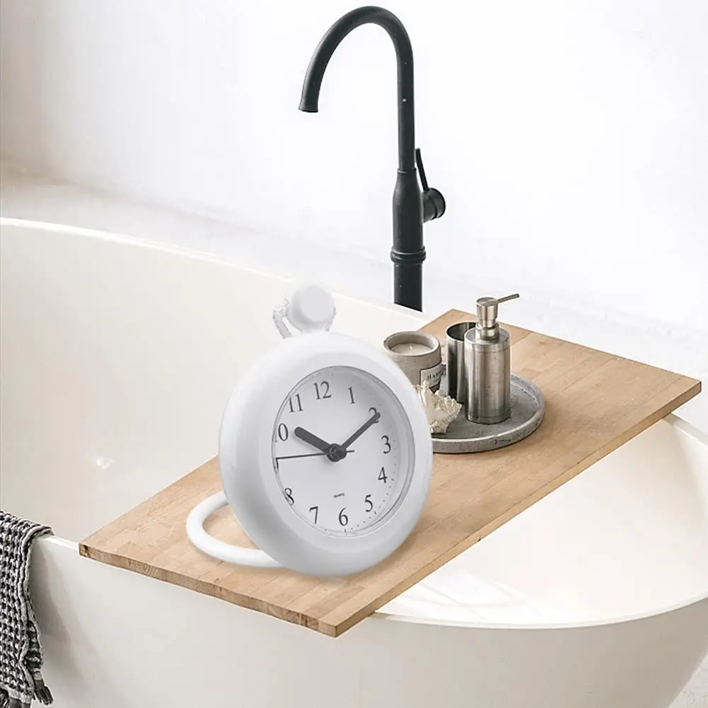 LVOERTUIG Waterproof Shower Clock, Silent Analog Bathroom Clock with Rope & Stand | IP3 Waterproof - view 7