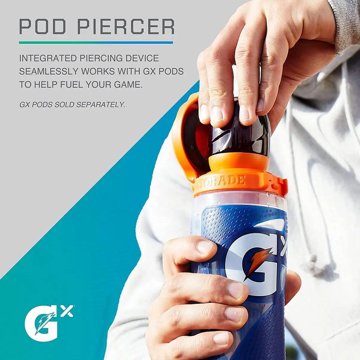 Gatorade Gx Glitched Frost Water Bottle 710ml (24oz) | Customizable Hydration Squeeze Bottle - view 5