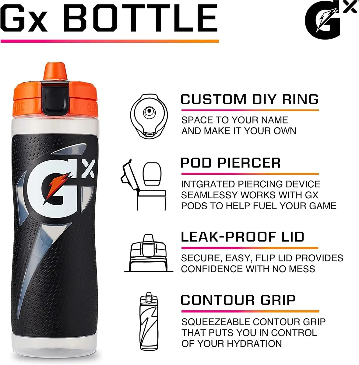 Gatorade Gx Glitched Frost Water Bottle 710ml (24oz) | Customizable Hydration Squeeze Bottle - view 2