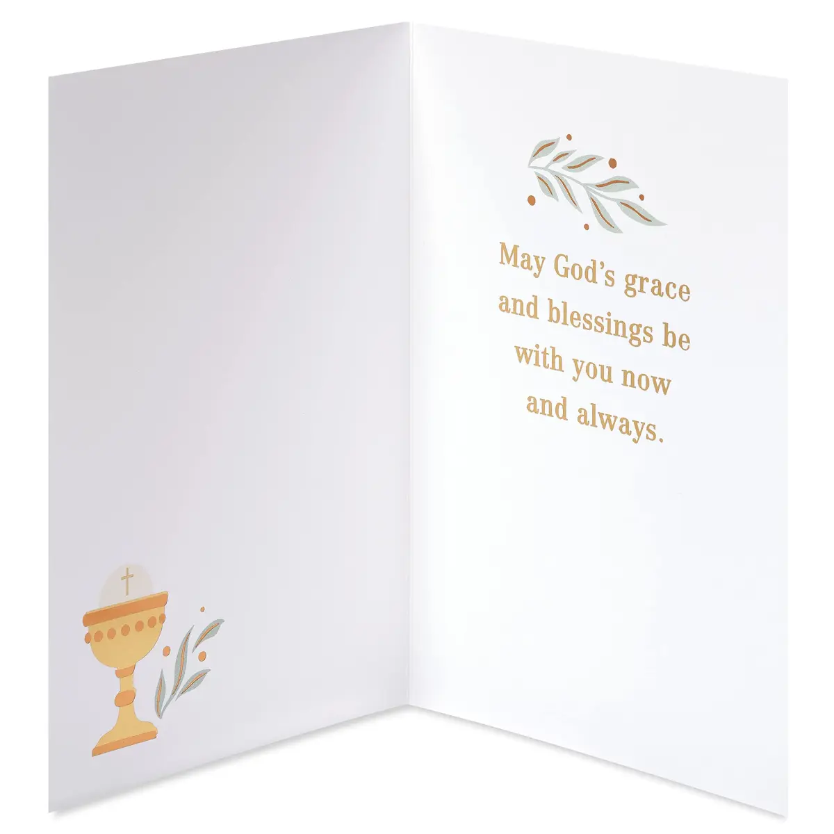 American Greetings First Communion Congratulations Card | Religious Chalice Design, Gold Foil Lettering, 4.625 x 6.75 in. - view 2