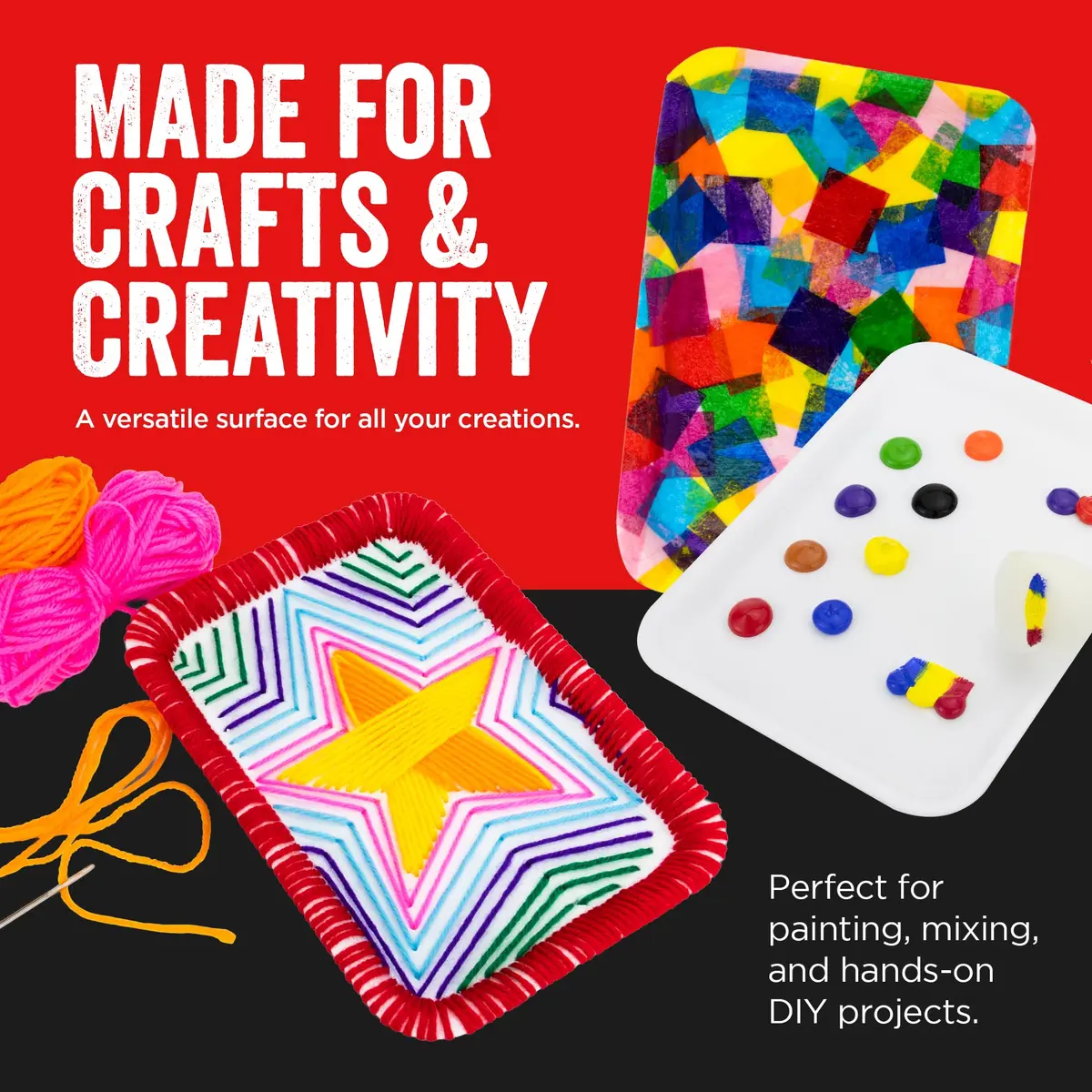 Hygloss Black Foam Trays for Food & Crafts, 9 x 11 Inch | Versatile, Sturdy & Disposable - view 5