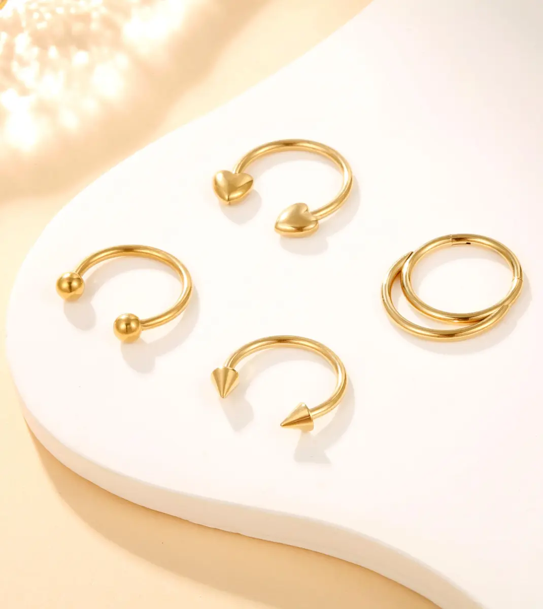 Zankulas Septum Ring 16g Gold Clicker | 12 Styles in One Order - view 5