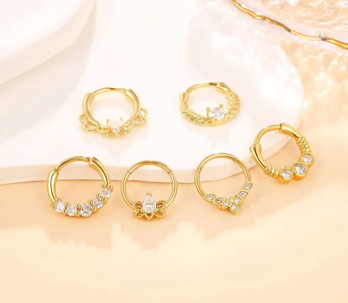 Zankulas Septum Ring 16g Gold Clicker | 12 Styles in One Order - view 4