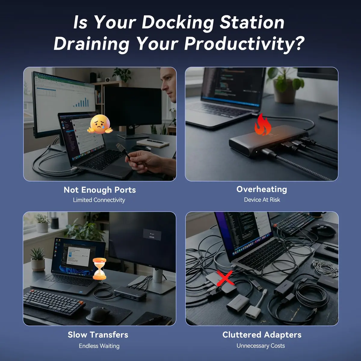 Tobenone DisplayLink Docking Station 3 Monitors 18 Ports | Triple 4K@60Hz, 120W Power Adapter - view 2