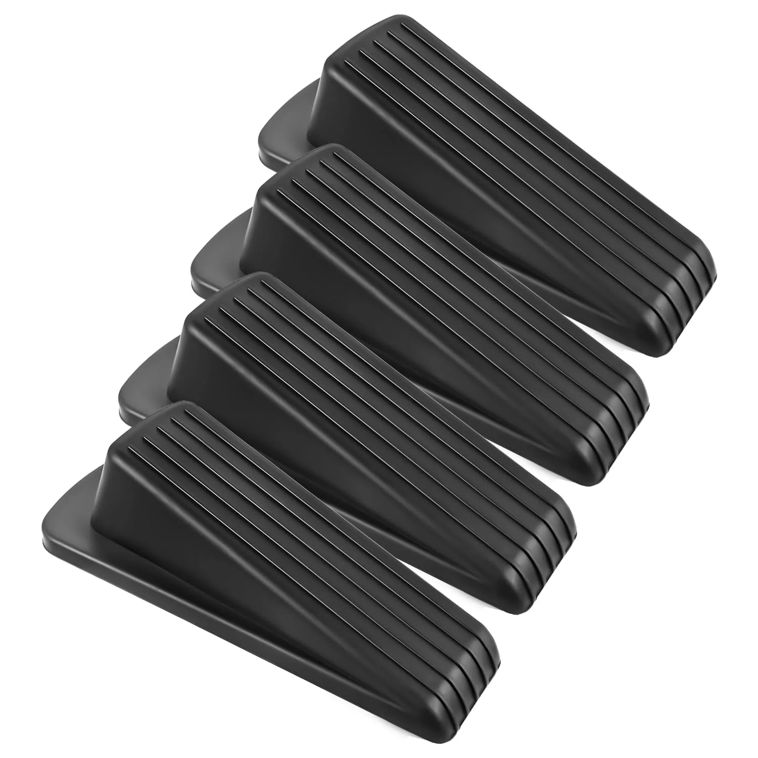 JZWBLILY Black Rubber Door Stoppers for Bottom of Door (4 Pack) | Premium Quality Door Stop - main product image