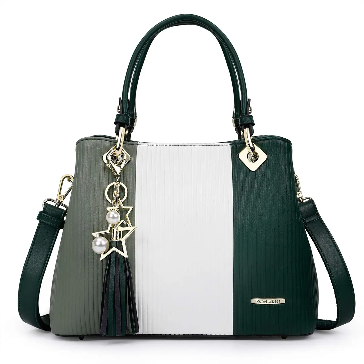 Pomelo Best Women's Top-Handle Satchel Bag 29.2 cm (11.5 in) | Multi-Pocket PU Leather Shoulder Crossbody Bag - view 9