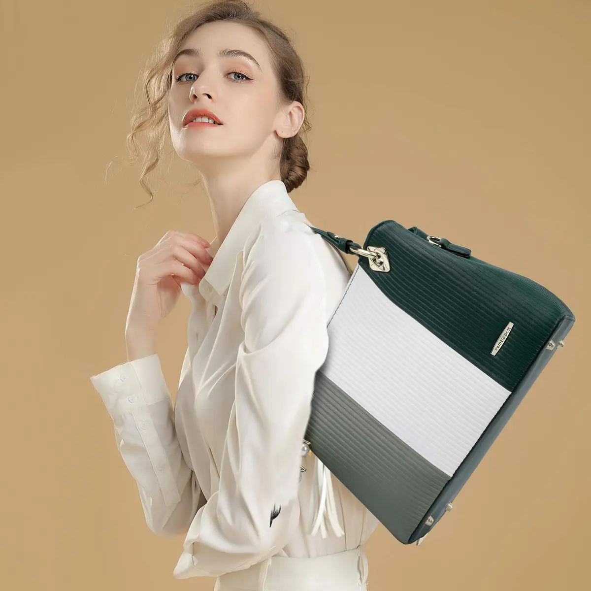Pomelo Best Women's Top-Handle Satchel Bag 29.2 cm (11.5 in) | Multi-Pocket PU Leather Shoulder Crossbody Bag - view 2