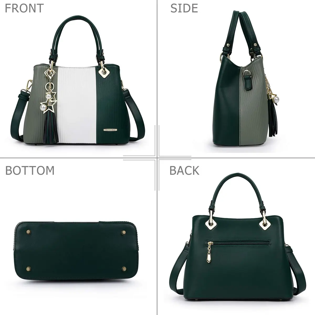Pomelo Best Women's Top-Handle Satchel Bag 29.2 cm (11.5 in) | Multi-Pocket PU Leather Shoulder Crossbody Bag - view 4