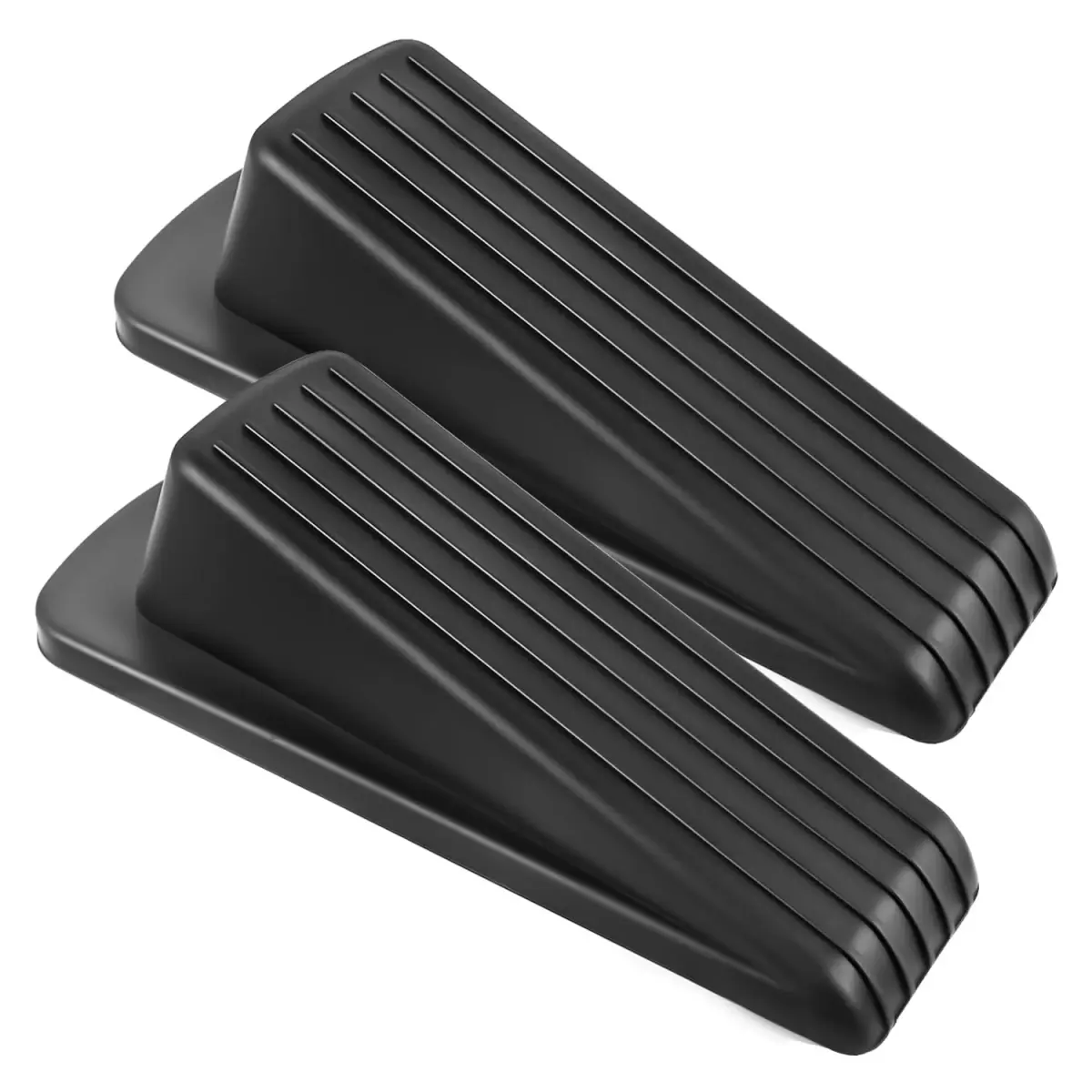 JZWBLILY Black Door Stopper Wedge 2 Pack | Premium Rubber for Heavy Duty Doors - main product image