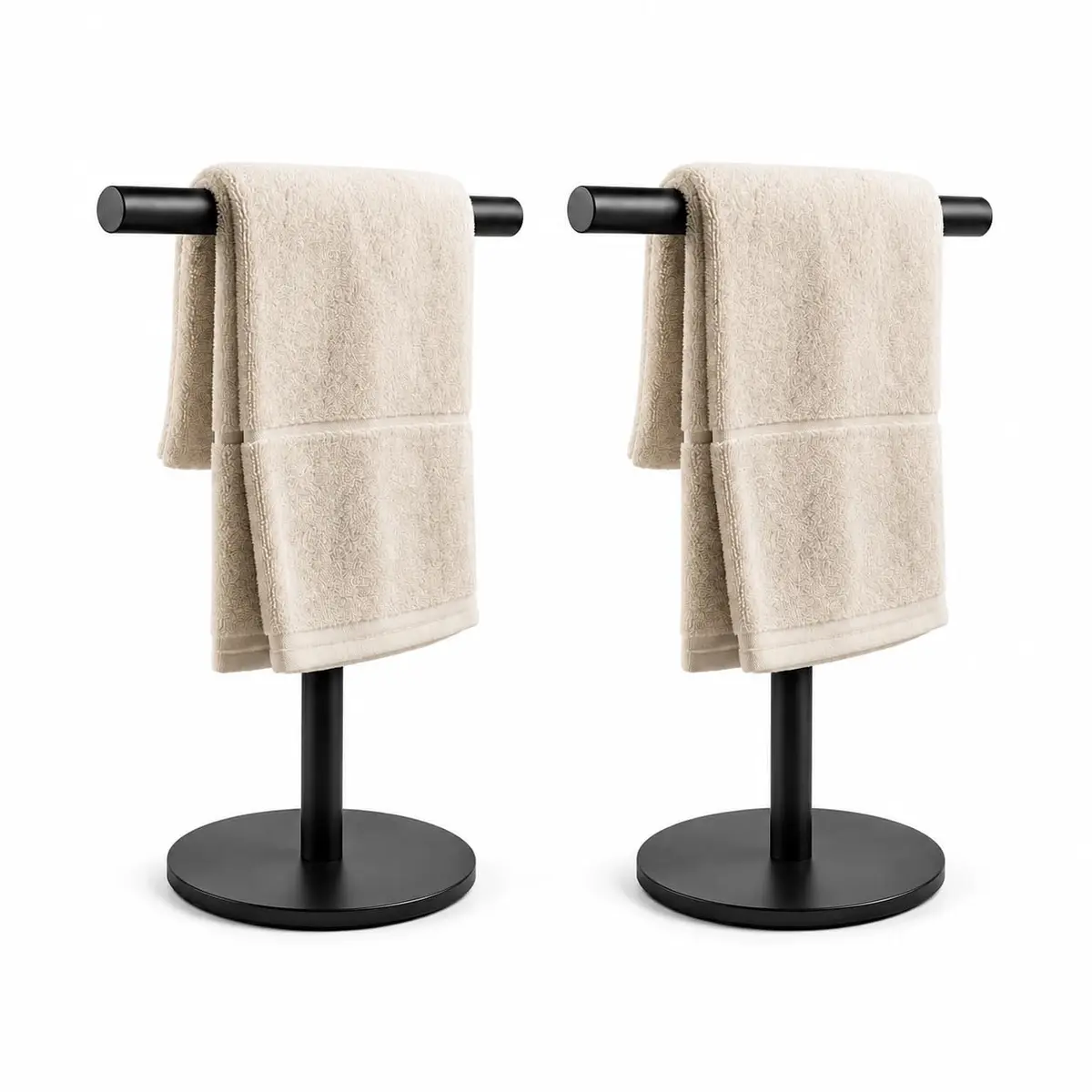 bluebyrne T-Shape Bathroom Hand Towel Holder Stand SUS304 Stainless Steel 2 Pack | Rust-Resistant, Stable & Space-Saving - main product image