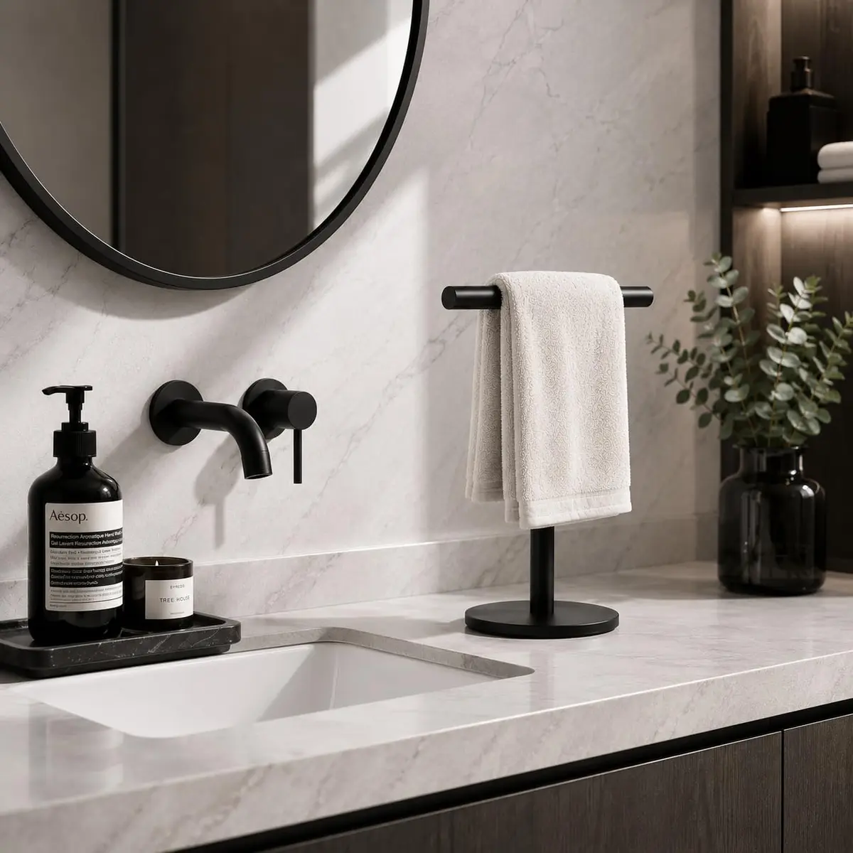 bluebyrne T-Shape Bathroom Hand Towel Holder Stand SUS304 Stainless Steel 2 Pack | Rust-Resistant, Stable & Space-Saving - view 5