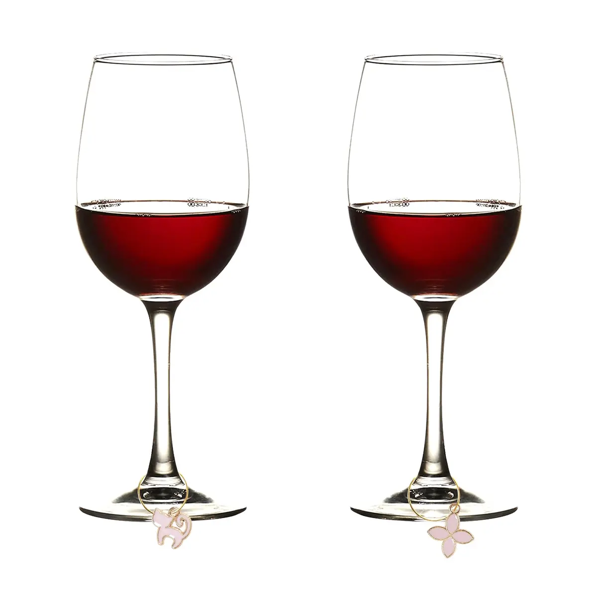 Macepason Pink Charm Glass Charms & Markers for Wine Glasses (30-Pack) | Differentiate Drinks at Parties - view 3