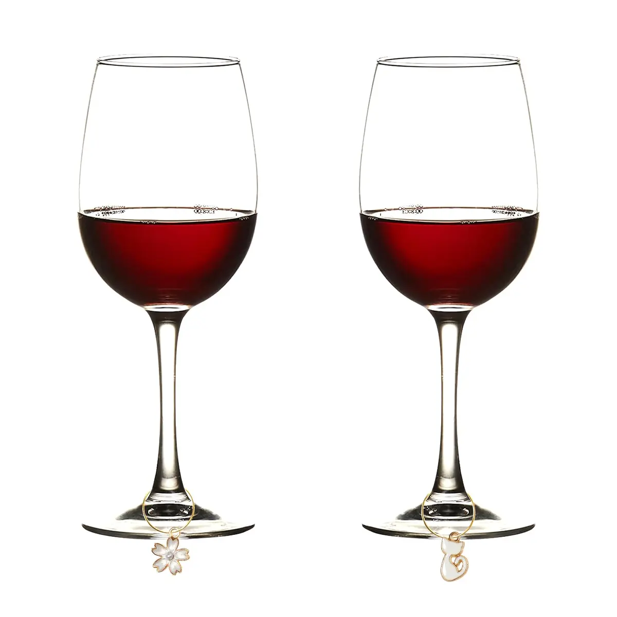 Macepason White Charm Glass Charms & Markers | 30-Piece Set for Wine Glasses - view 3