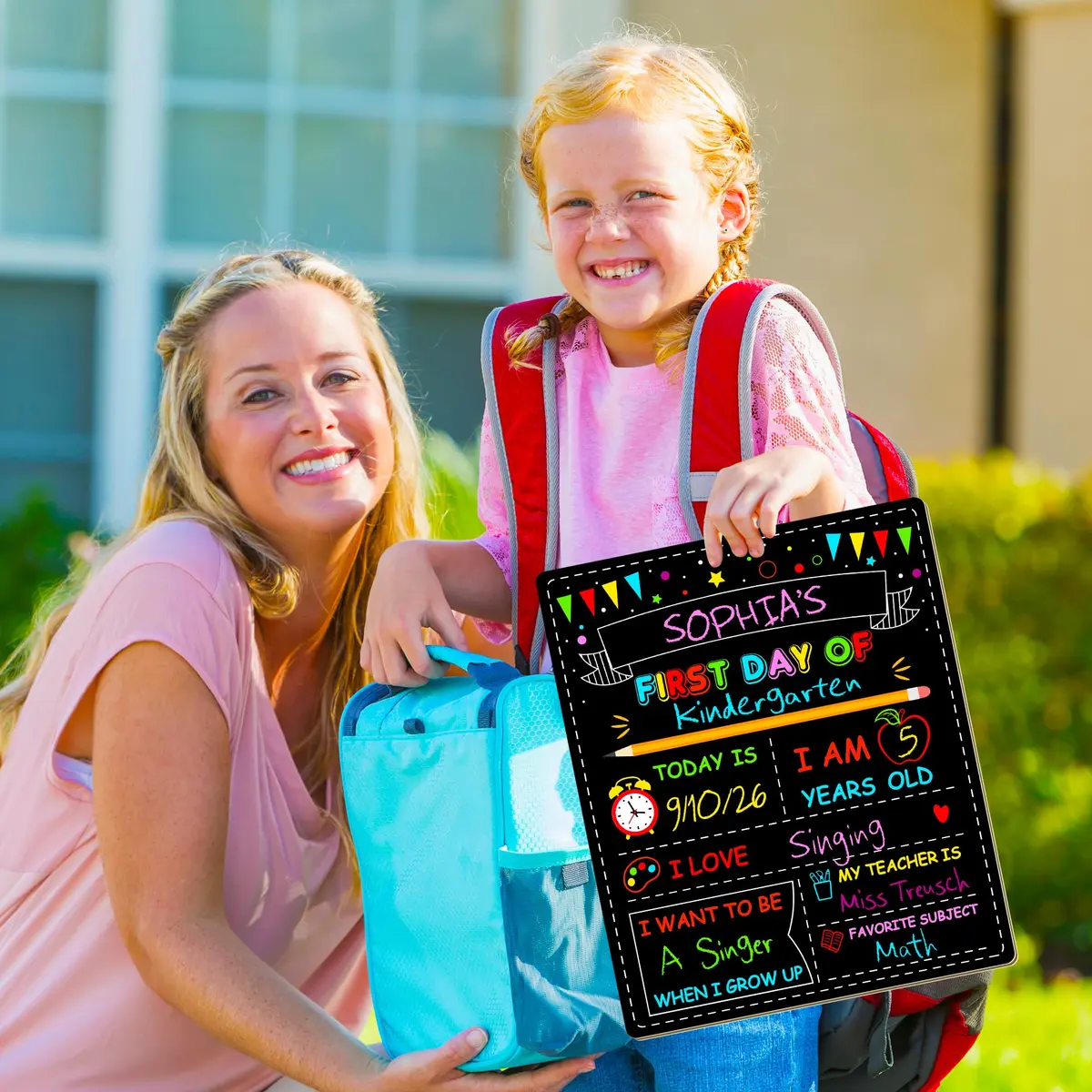 Melisheer Double-Sided First Day of School Board 30.48cm (12"H x 10"W) | Reusable Chalkboard for Kids' Milestones - view 6