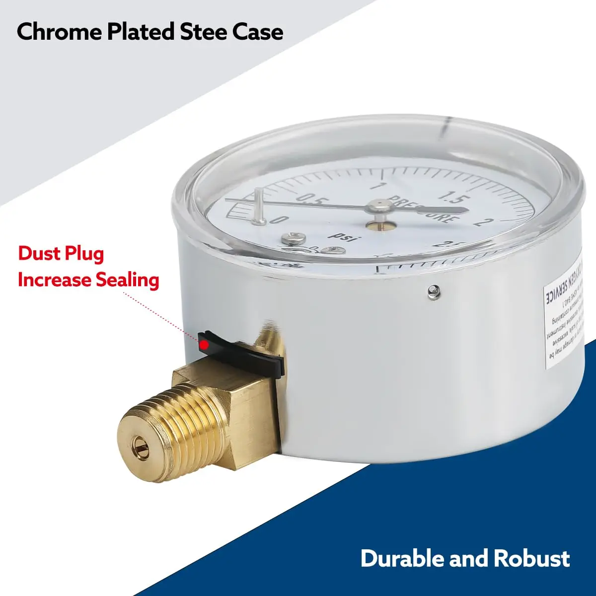 senctrl Pressure Gauge 0-5 psi | Capsule System, Chrome Steel Durability (70-120 chars) - view 4