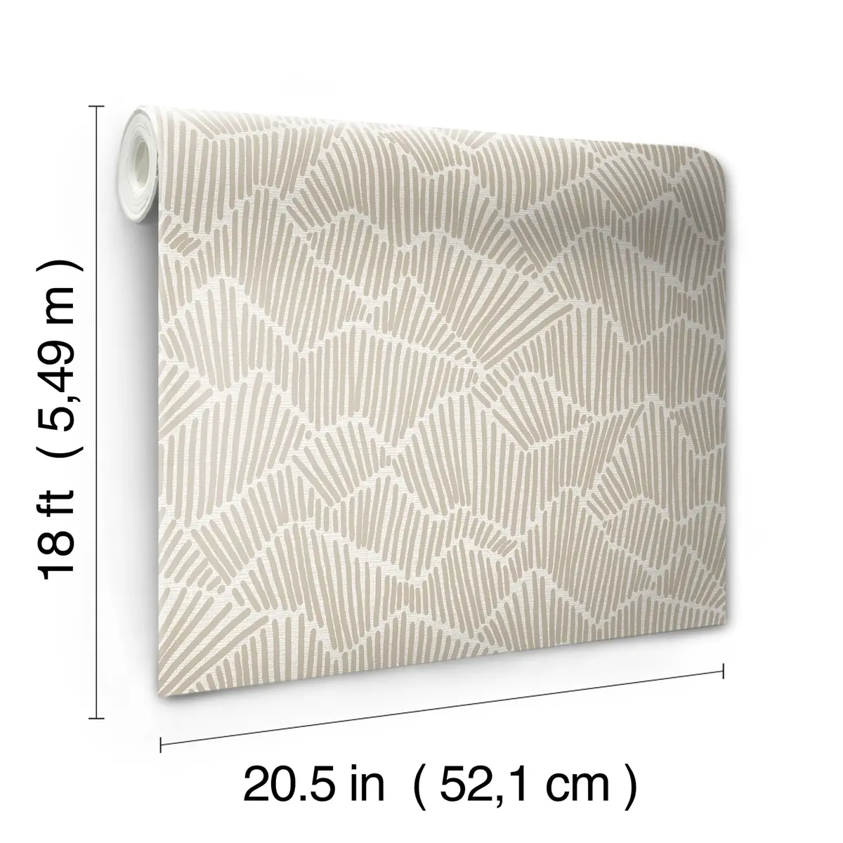 NuWallpaper Egypt Sherrod 216-in x 20.5-in Beige Ridge & Valley Peel & Stick Wallpaper | Modern Geometric Design - view 6