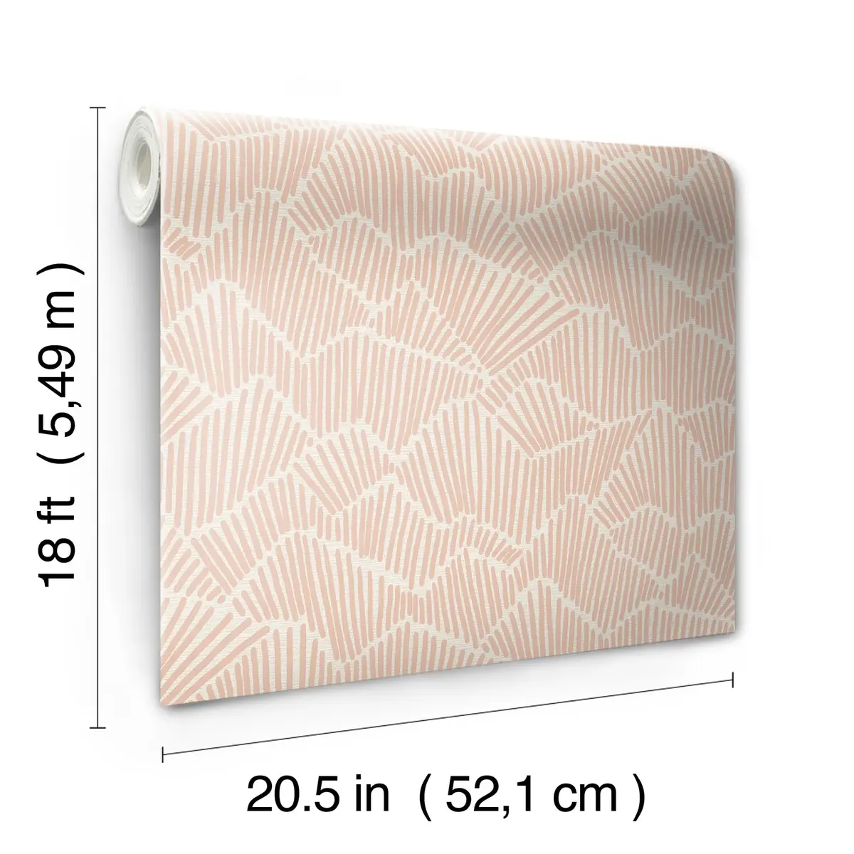 Egypt Sherrod 216-in x 20.5-in Clay Ridge & Valley Peel & Stick Wallpaper | Modern Geometric Design - view 6