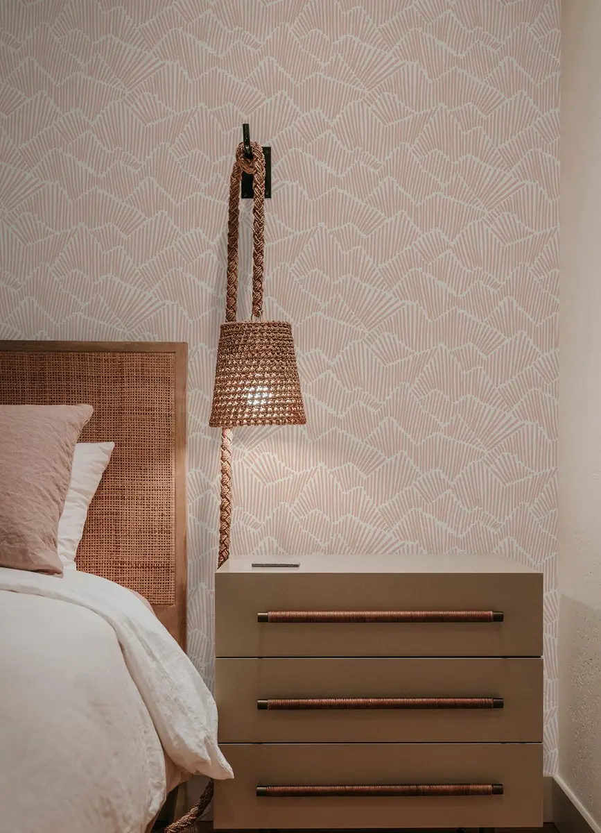 Egypt Sherrod 216-in x 20.5-in Clay Ridge & Valley Peel & Stick Wallpaper | Modern Geometric Design - view 3