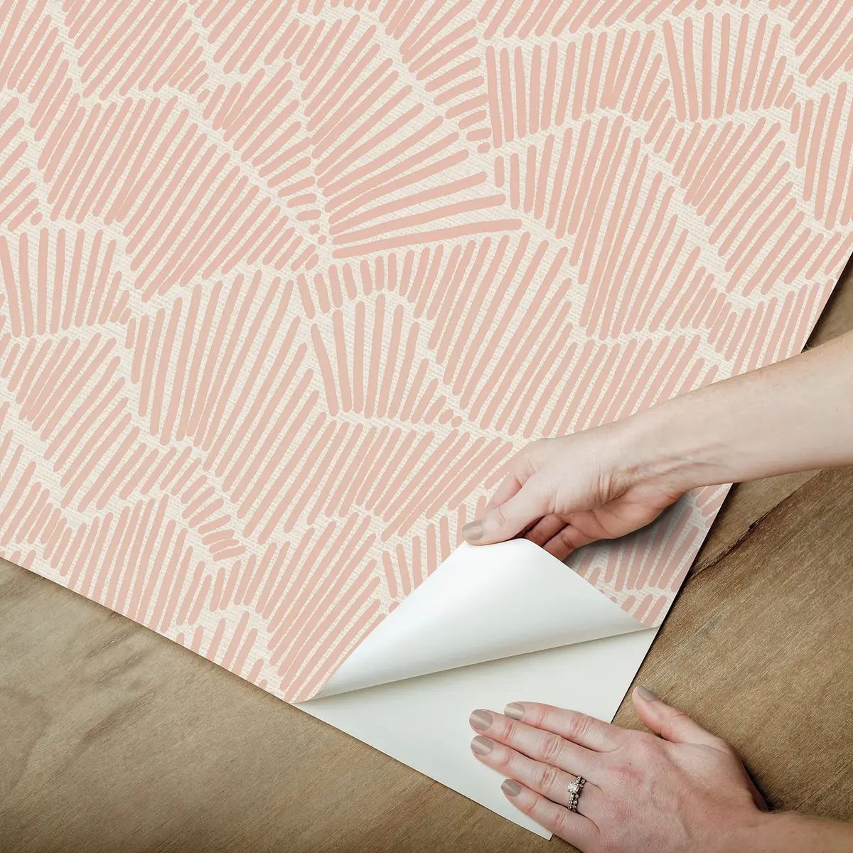 Egypt Sherrod 216-in x 20.5-in Clay Ridge & Valley Peel & Stick Wallpaper | Modern Geometric Design - view 4