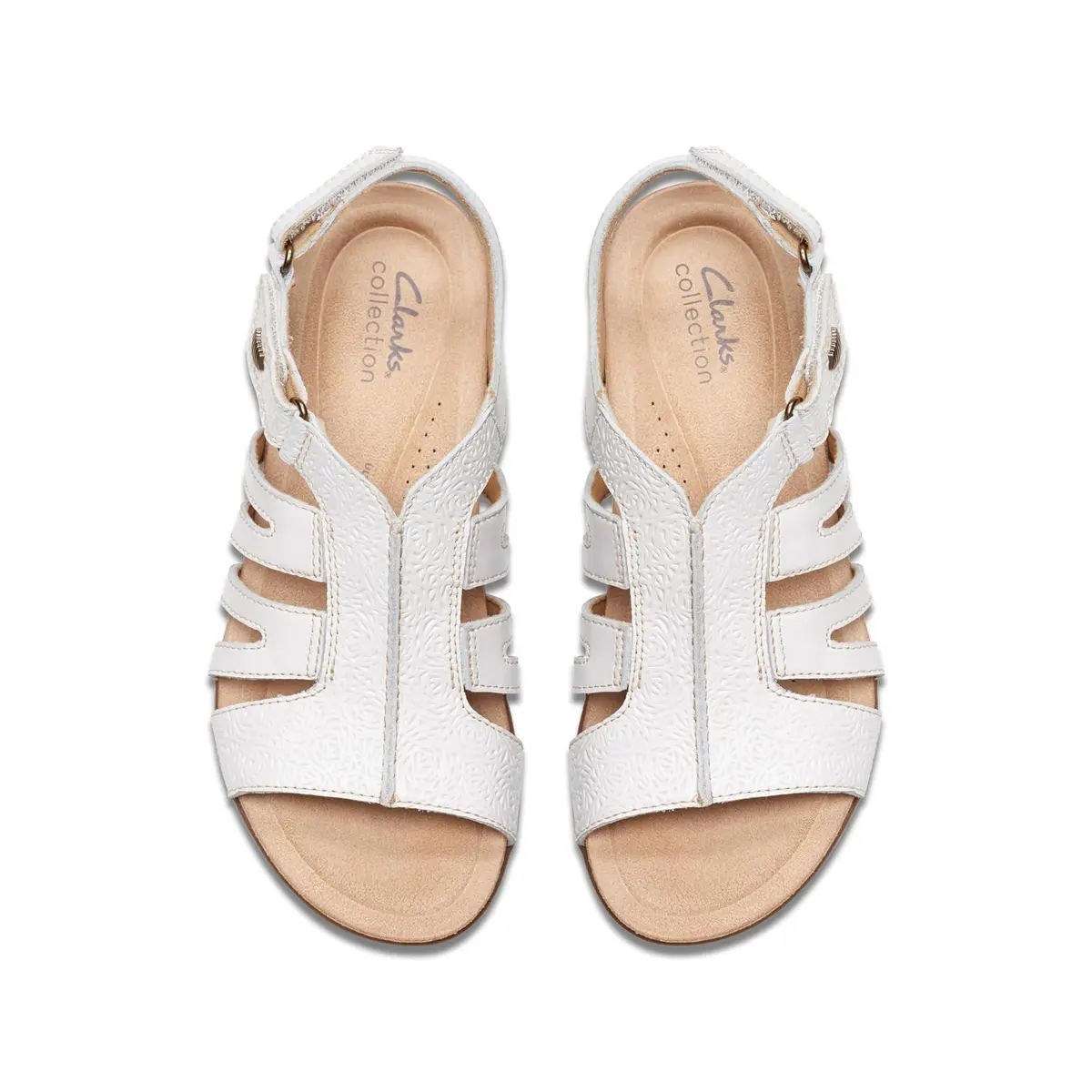 Clarks Women's April Belle Flat Sandal, White Leather, 8.5 Medium US | Casual Open Toe Flat - view 2