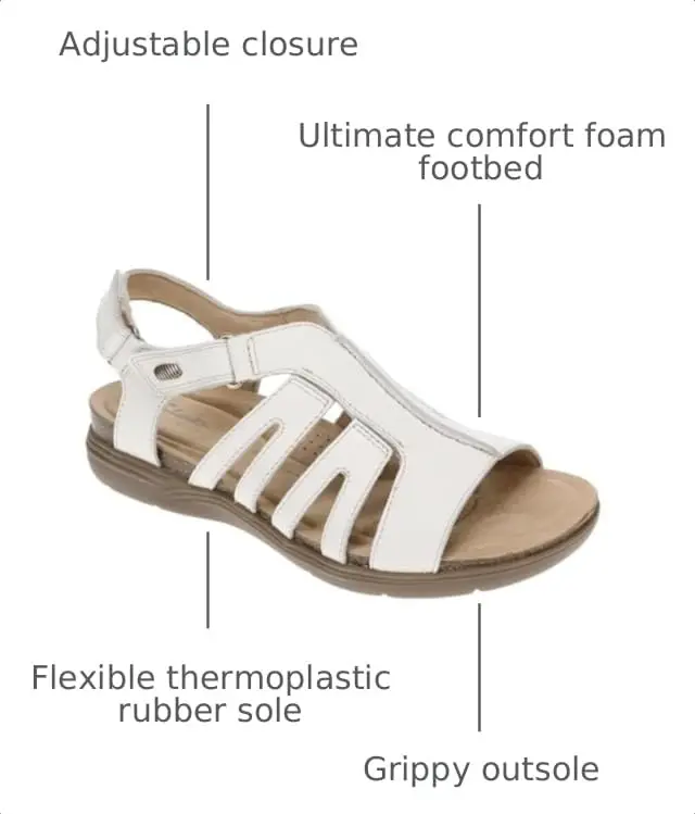 Clarks Women's April Belle Flat Sandal, White Leather, 8.5 Medium US | Casual Open Toe Flat - view 4