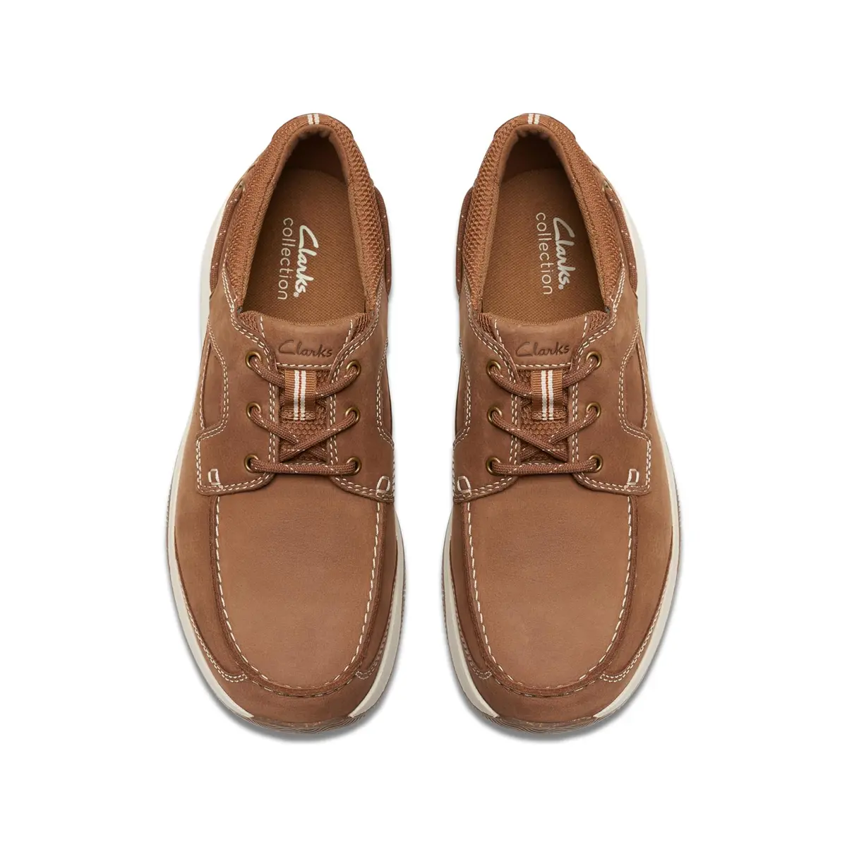 Clarks Collection Men's Sailview Lace Boat Shoe Light Tan Nubuck 24.1 cm (9.5 in) | Nautical Comfort for Indian Summers - view 2