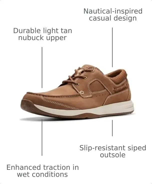 Clarks Collection Men's Sailview Lace Boat Shoe Light Tan Nubuck 24.1 cm (9.5 in) | Nautical Comfort for Indian Summers - view 3