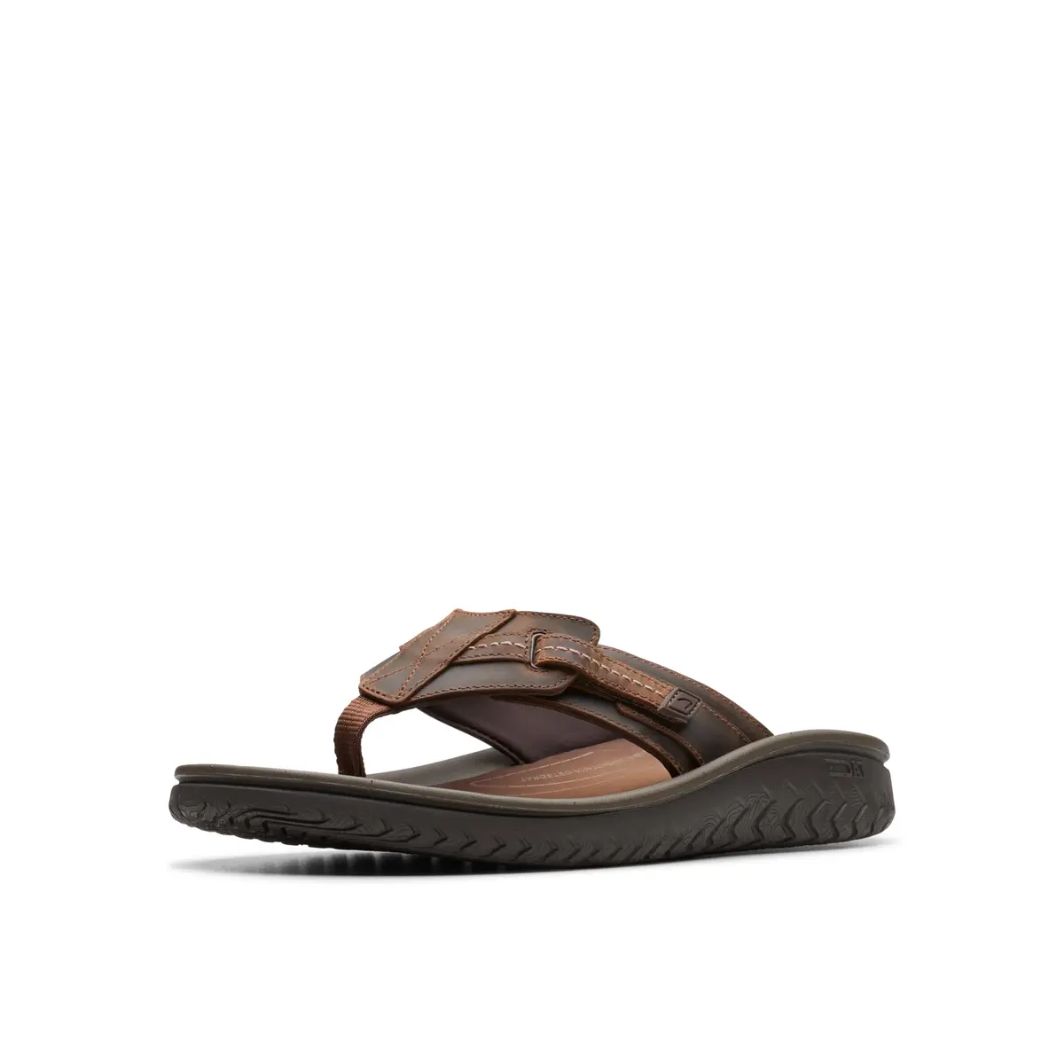 Clarks Wesley Sun Flip-Flop Beeswax Leather 7 Medium US | Classic Casual Comfort - main product image