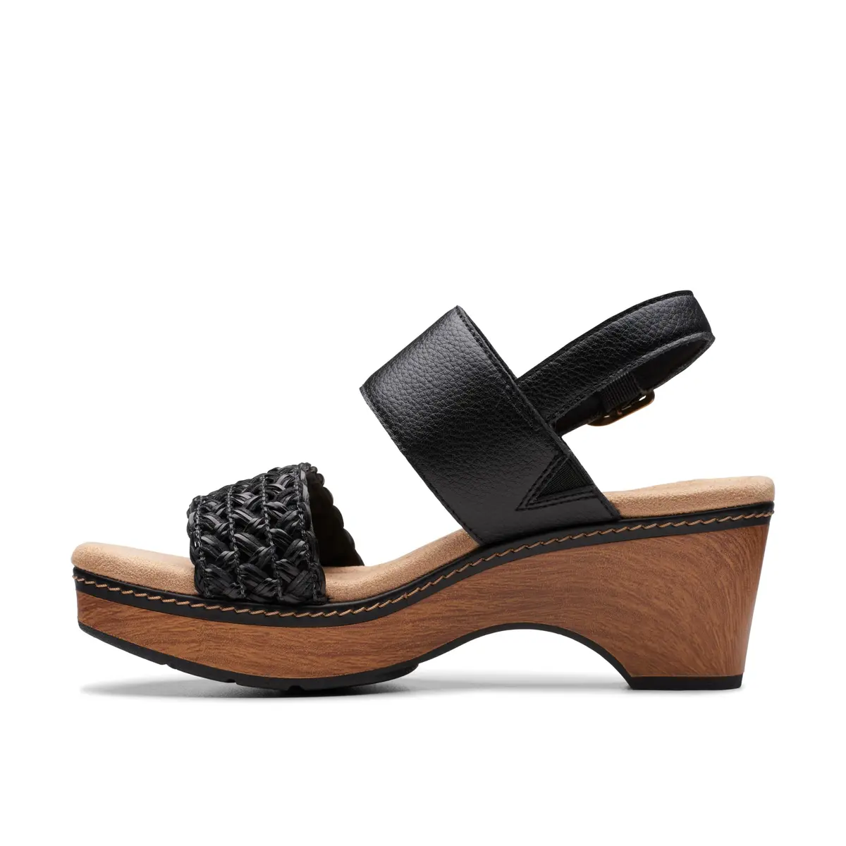 Clarks Seannah Step Wedge Sandal | 2.55-inch Block Heel, Leather, Medium US 6.5 | Comfortable & Trendy - view 5