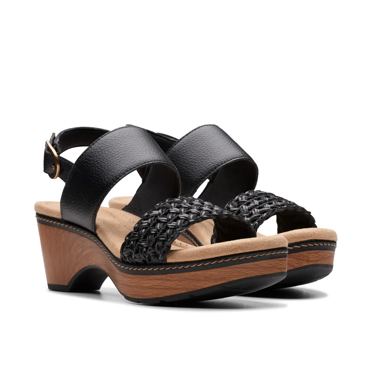 Clarks Seannah Step Wedge Sandal | 2.55-inch Block Heel, Leather, Medium US 6.5 | Comfortable & Trendy - view 7